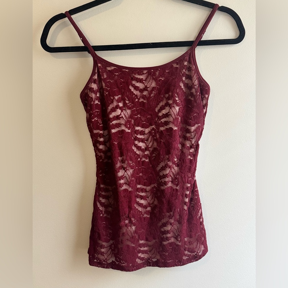 Express Women’s Red Lace Fitted Camisole - Bra Cami Size XS